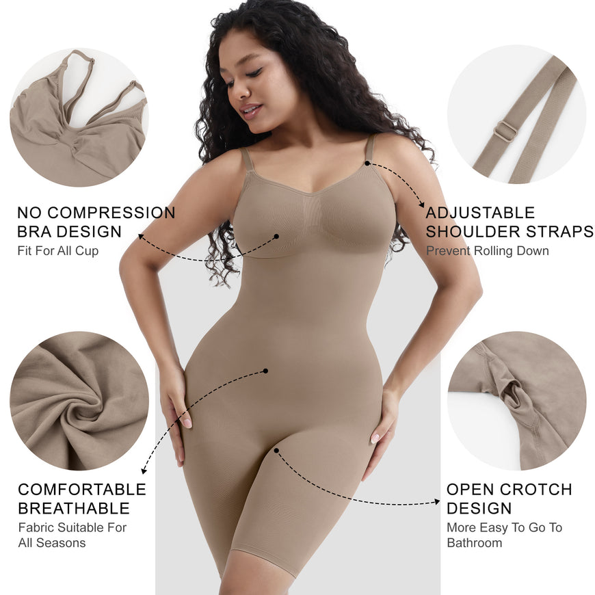 One-Piece Bodysuit Butt-Lifting and Tummy-Tucking Shapewear